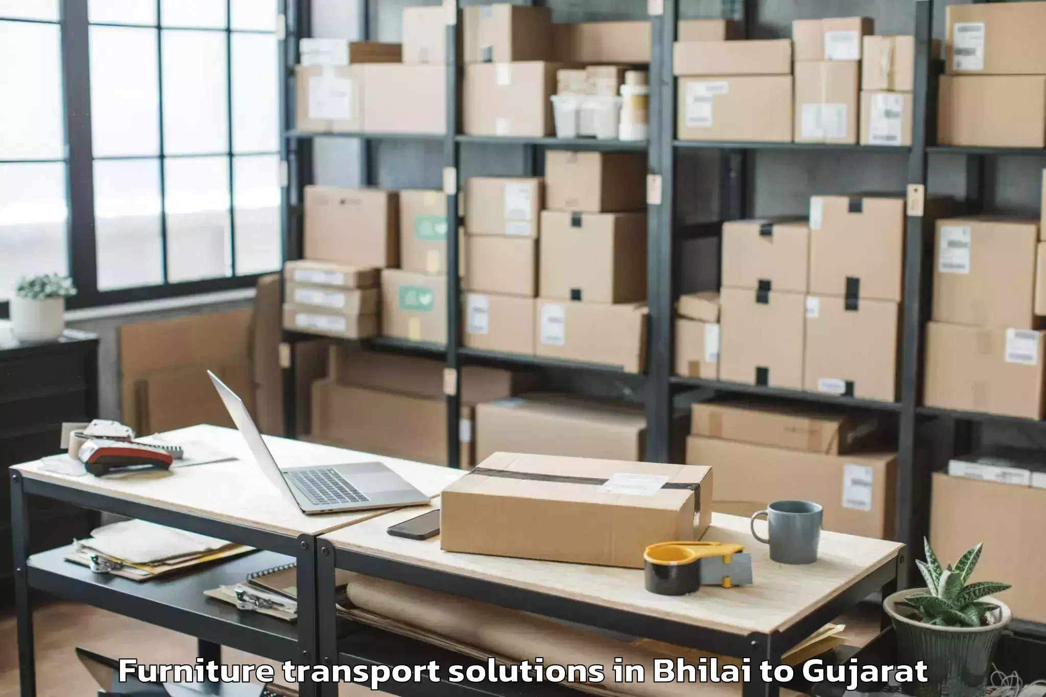 Book Bhilai to Kaprada Furniture Transport Solutions Online